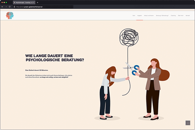 screenshot der website praxis-gedankenfreiraum.at