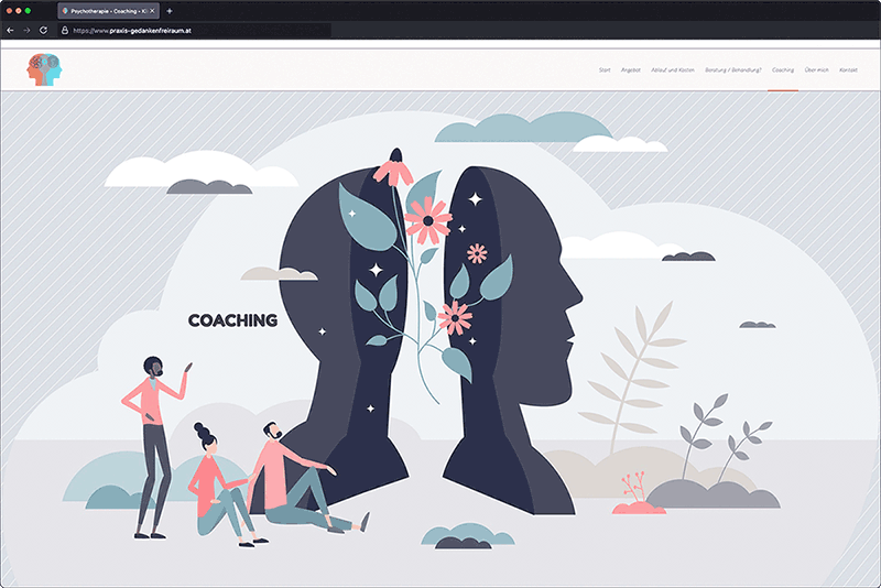 screenshot der website praxis-gedankenfreiraum.at