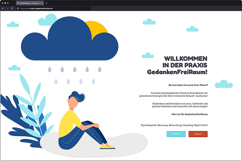 screenshot der website praxis-gedankenfreiraum.at